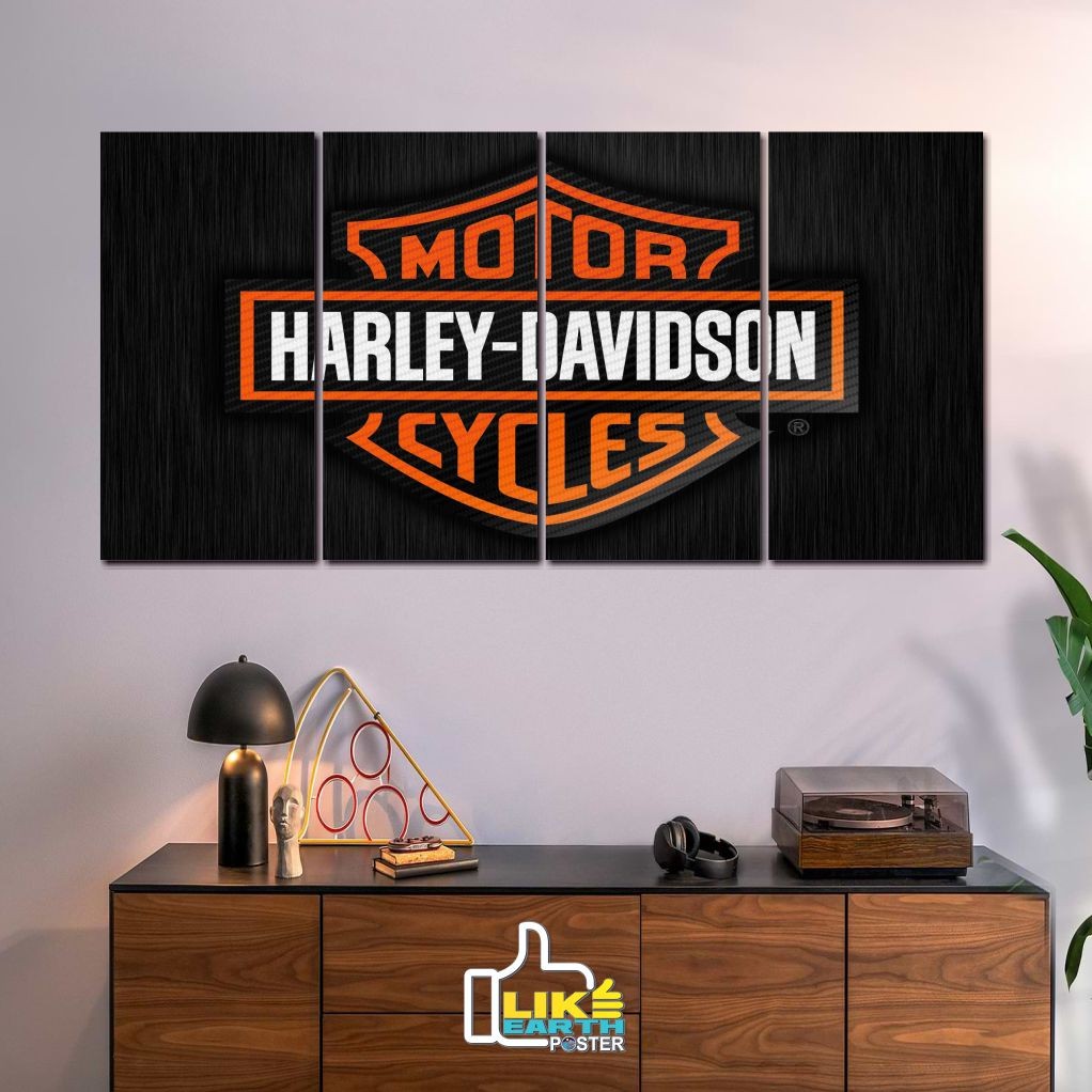 Poster kayu hiasan dinding motorcycle harley davidson retro Pajangan Hiasan kamar Wall decor hd set
