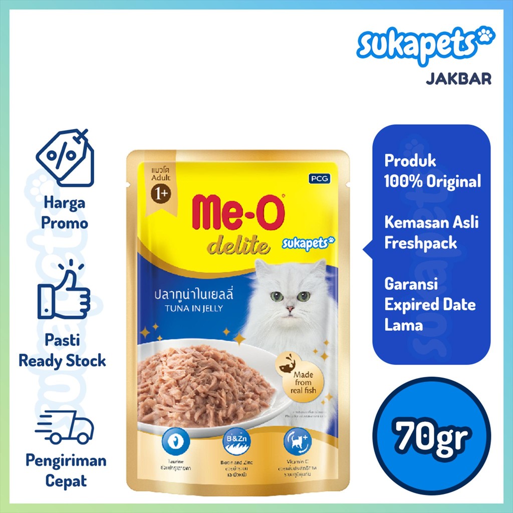 Meo Delite Pouch Tuna In Jelly Makanan Kucing Basah 70gr