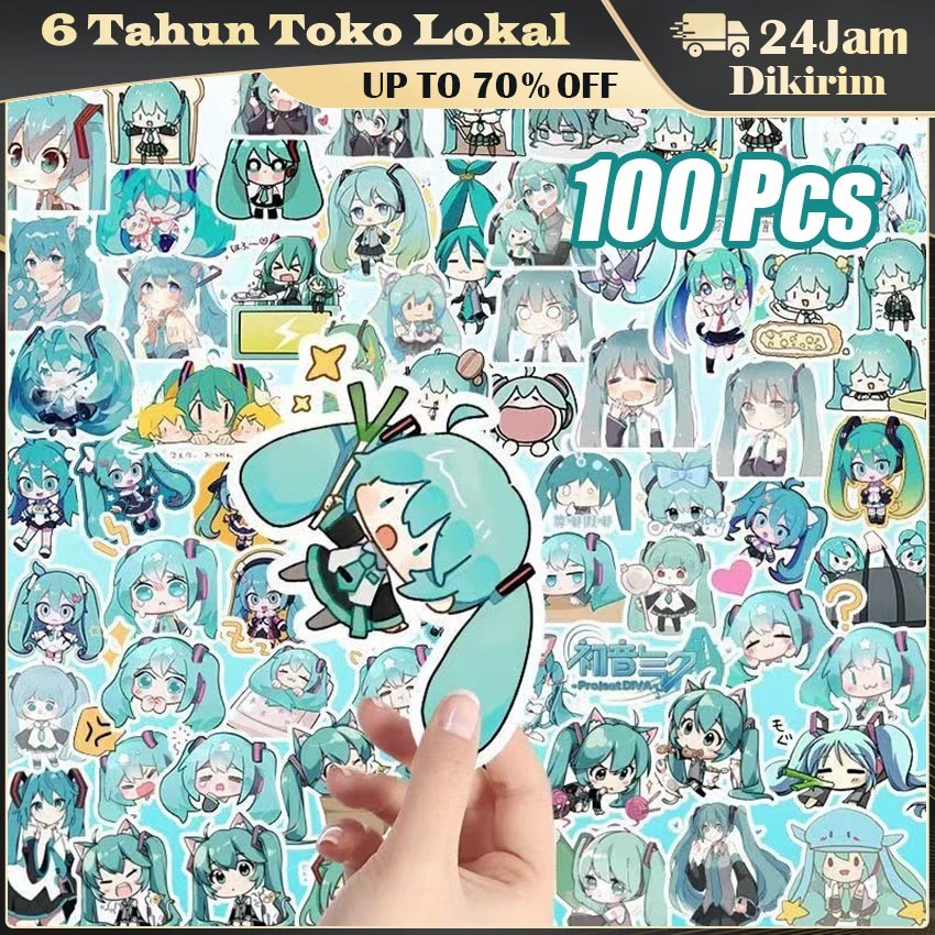 

Stiker Hatsune Miku 100 Lembar / Glossy Waterproof Sticker Anime untuk Laptop, Casing HP, Tablet & Buku Harian