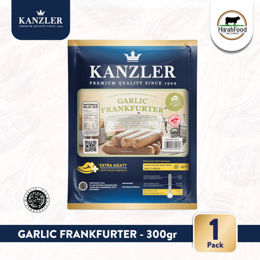 

Kanzler Garlic Frankfurter Sausage Sosis Sapi Bumbu Bawang 300 gr