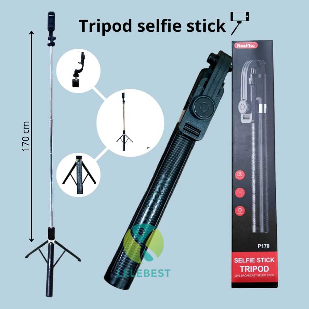 Tongsis Bluetooth Selfie Stick Tripod 170cm terlaris