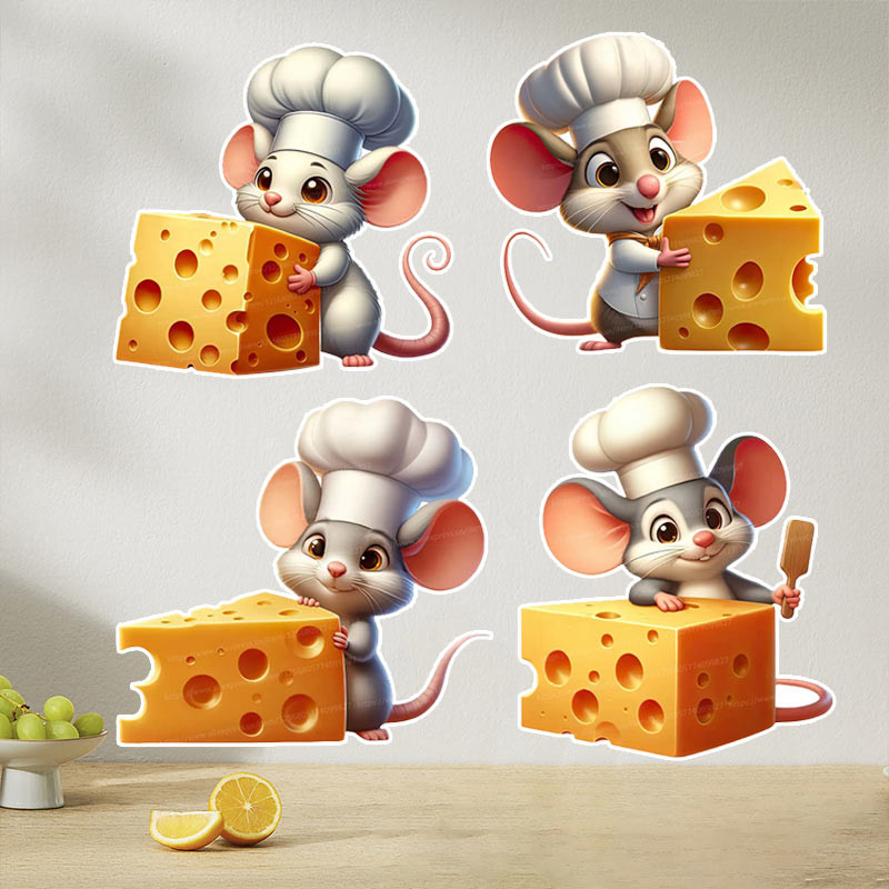 

Cute Cartoon Little Mouse Animal Wall Sticker Bedroom Dining Room Kitchen Refrigerator Home Decoration Decals Stickers M1057