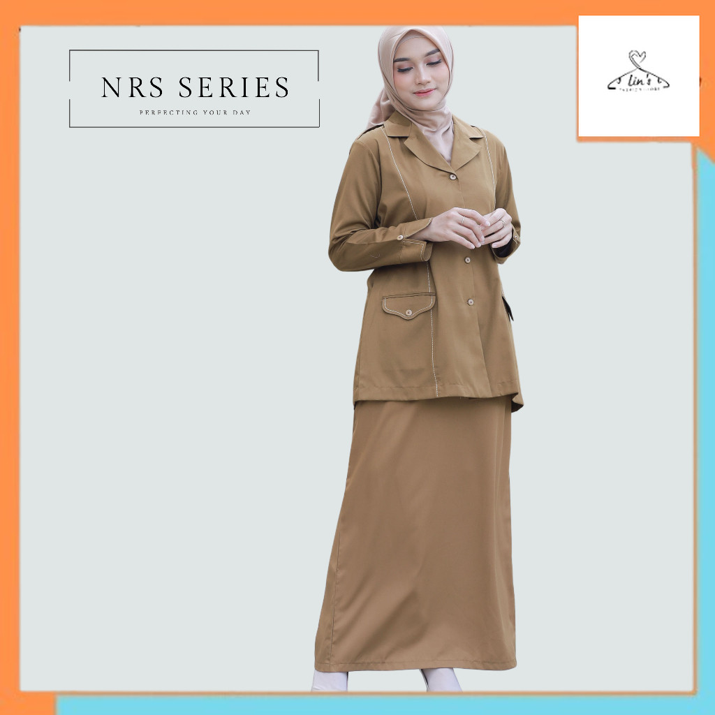 Pakaian Wanita Murah NRS Series - Baju Khaki Pns Wanita Seragam Setelan Dinas PDH