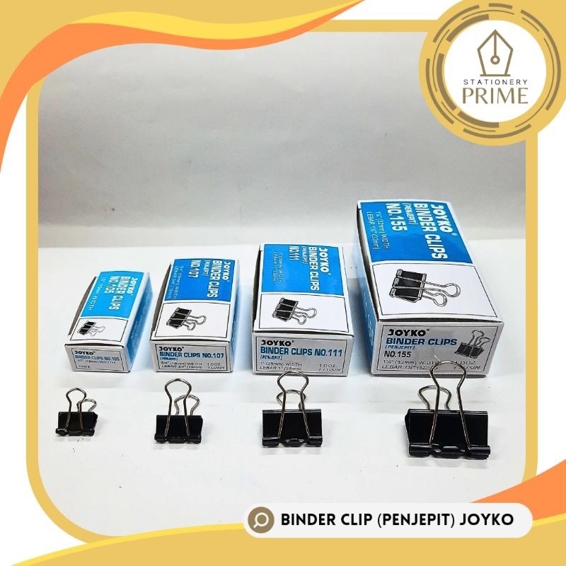 

Binder Clip / Klip Penjepit Kertas Joyko No. 105 107 111 155