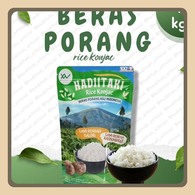 

HADIITAKI Beras Porang 1 KG - Shirataki/Konjac Rice