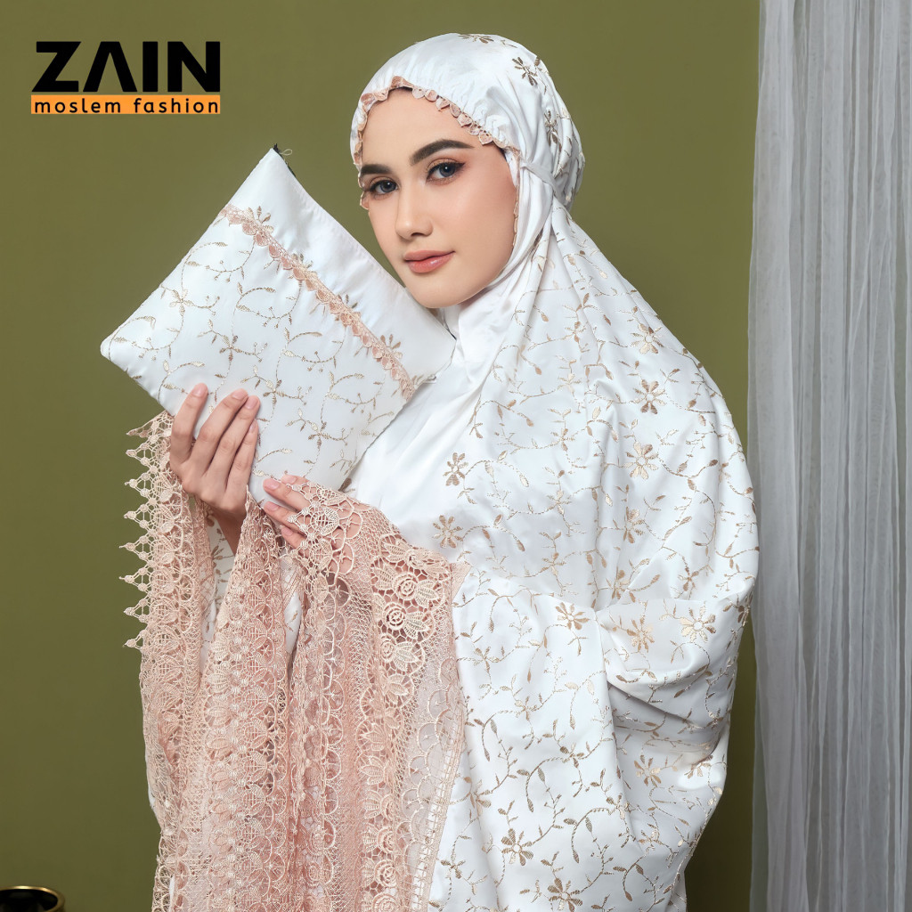 ZAIN Mukena Dewasa Sutra Milo Prada Full Bordir Mewah Exlusive