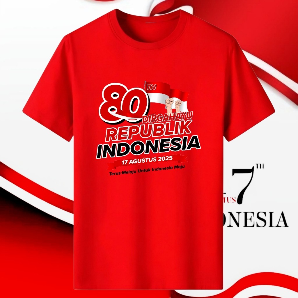 TSHIRT KAOS 17 AGUSTUS 2025 PRIA WANITA DEWASA / BAJU KAOS 17 AGUSTUS 2025 TERBARU / KAOS KEMERDEKAA