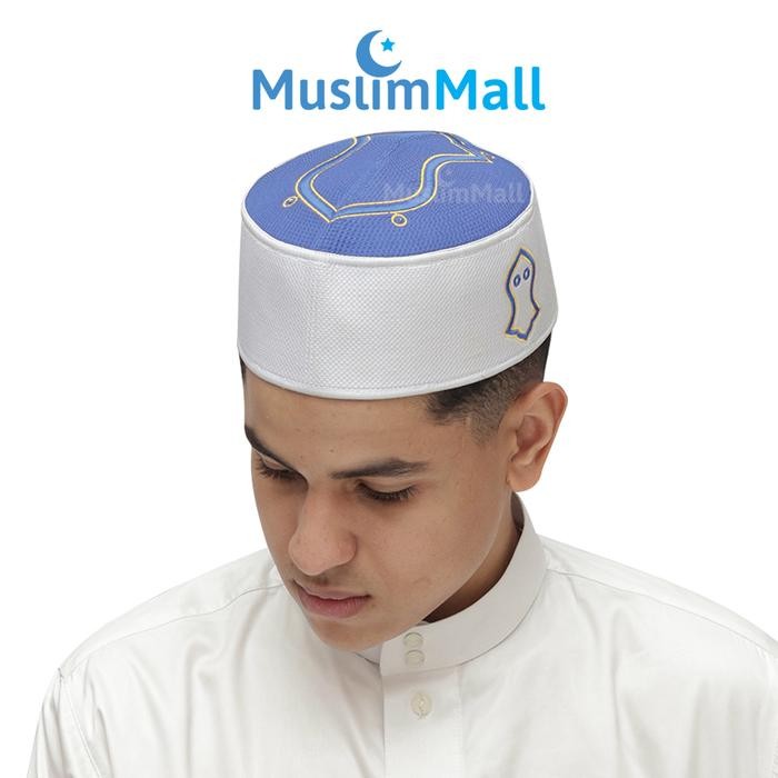 Peci Songkok Terompah Nabi Putih Biru - TheKufi - Biru, No.11