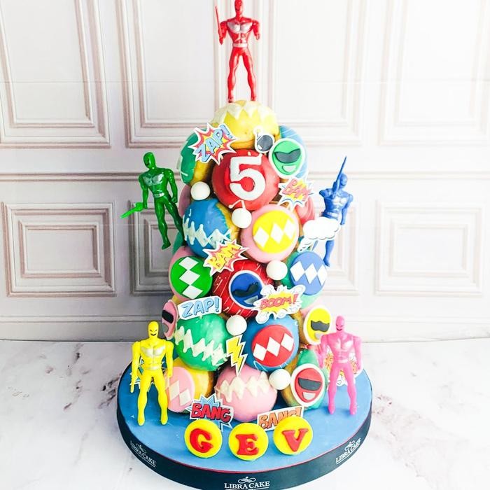 

Donat Ulang tahun/Donat/Donat Tower Tema power Rangers/Donat Catering Malang DMT