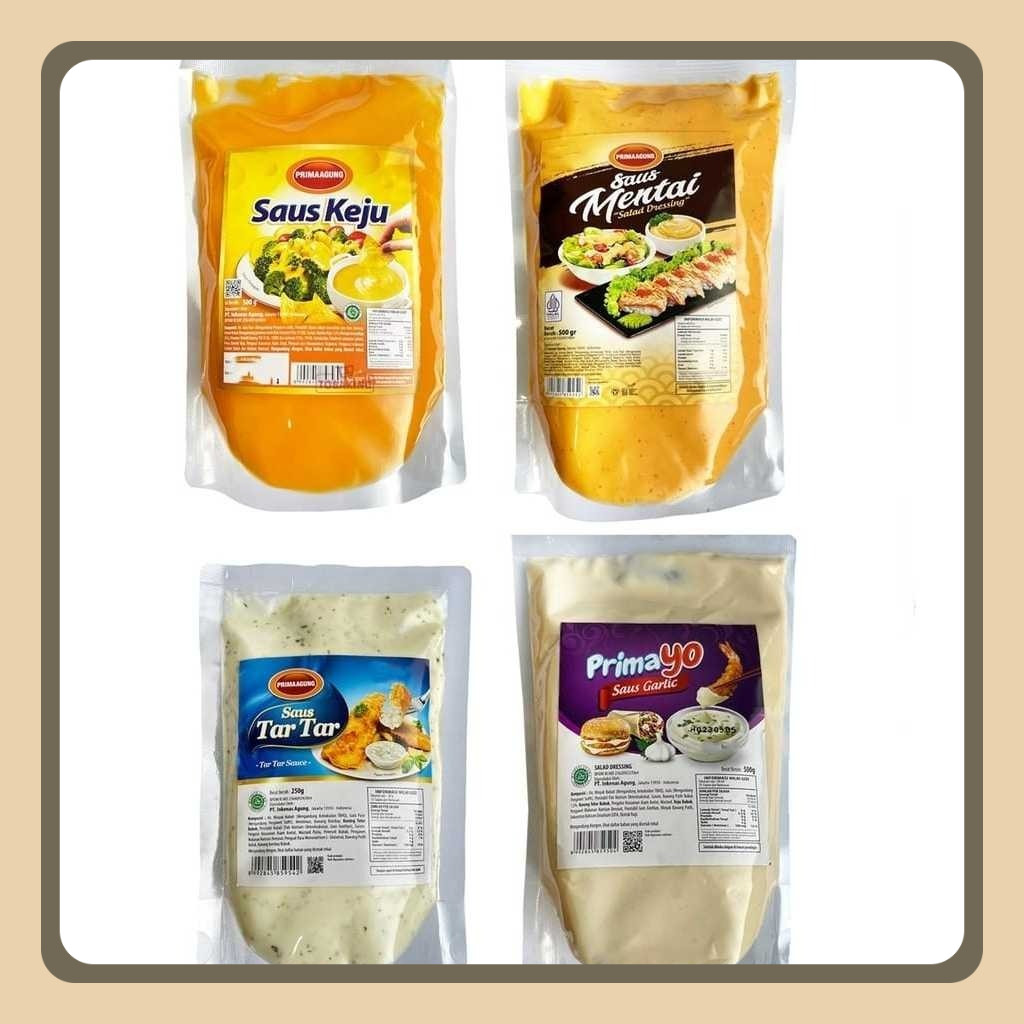 

Prima Agung Saus Keju / Saus Mentai / Saus Karbonara / Saus Tartar / Primayo Garlic 500gr