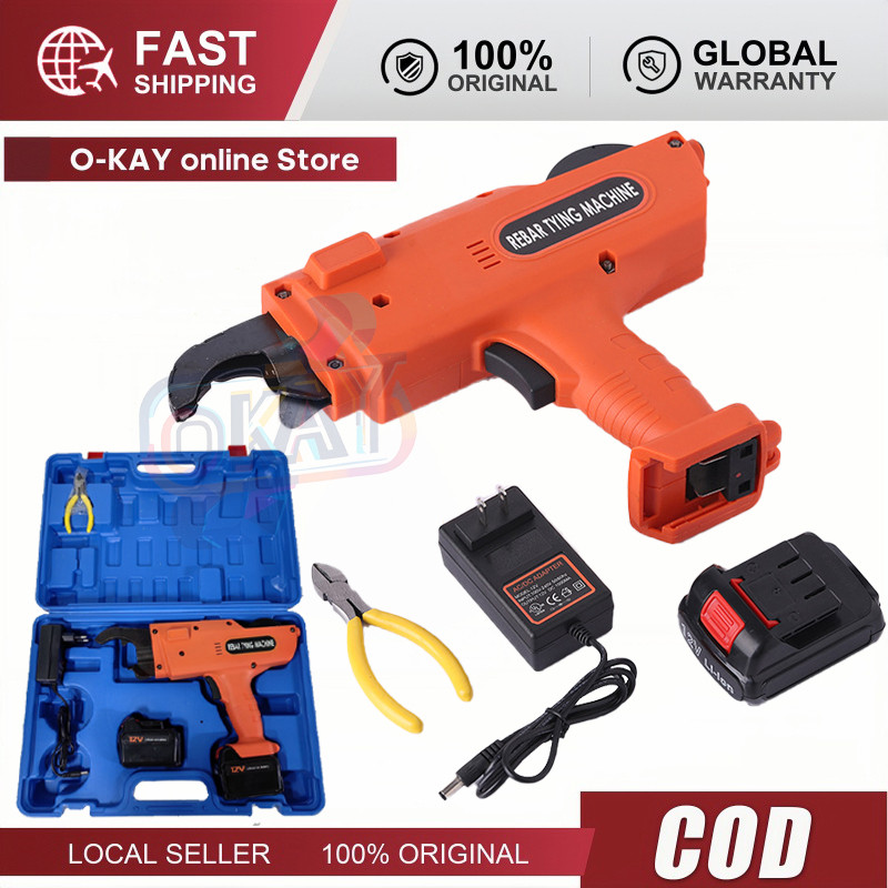 12V 8-34mm Rebar Tier, Dua Baterai, Tanpa Kabel, Mesin Pengikat Otomatis