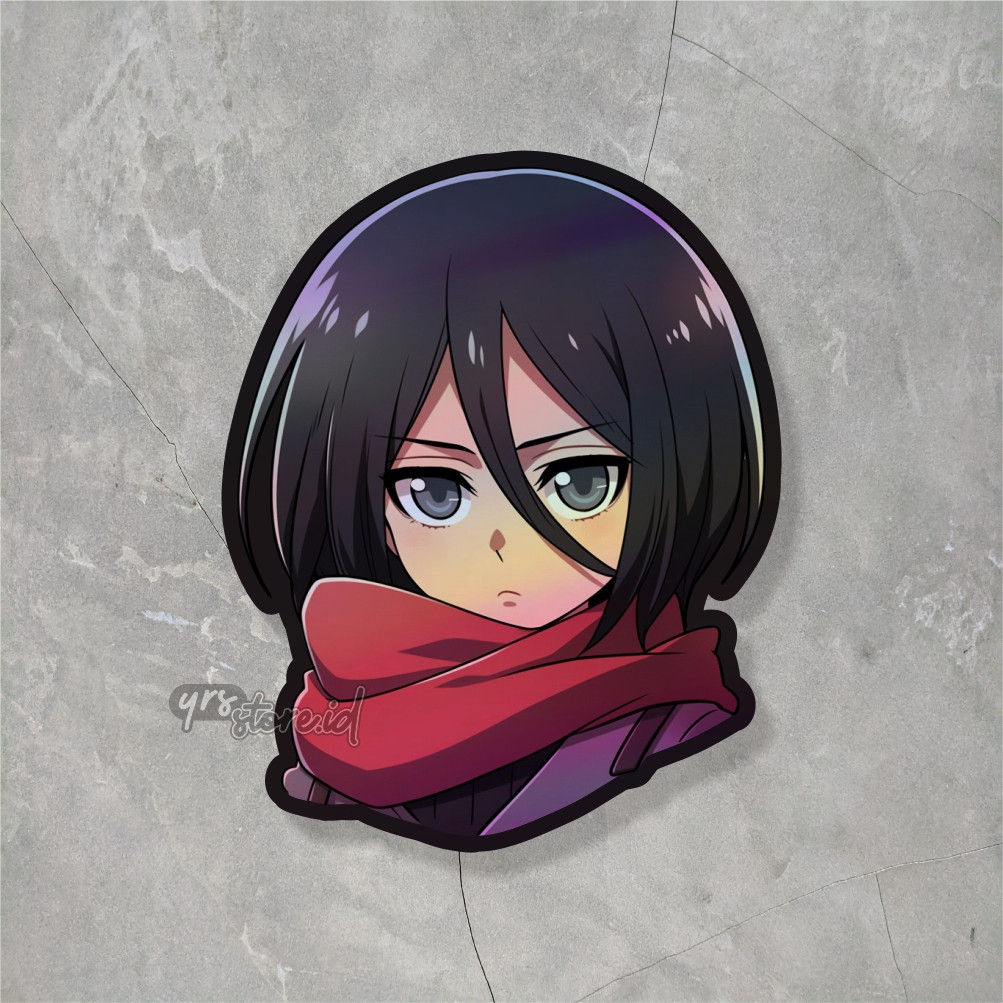 

OT STICKER Sticker Anime Hologram Aot Mikasa Ukuran +- 7 x 5,6 cm sticker case hp laptop dll