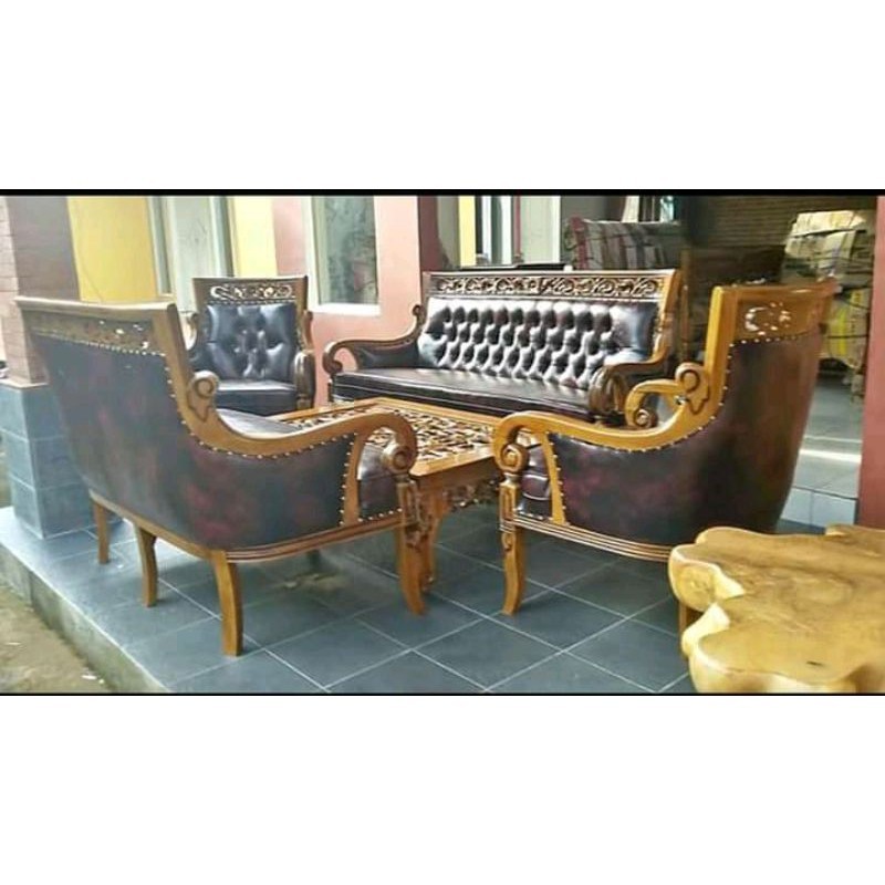 kursi sofa tamu model cleopatra - kursi tamu kayu jati - model kursi tamu tahun 2021 - kursi sofa ru