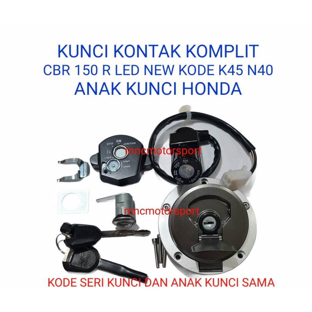 KUNCI KONTAK KOMPLIT ANAK KUNCI HONDA CBR 150 R LED NEW PLUS TUTUP TANGKI KABEL 4