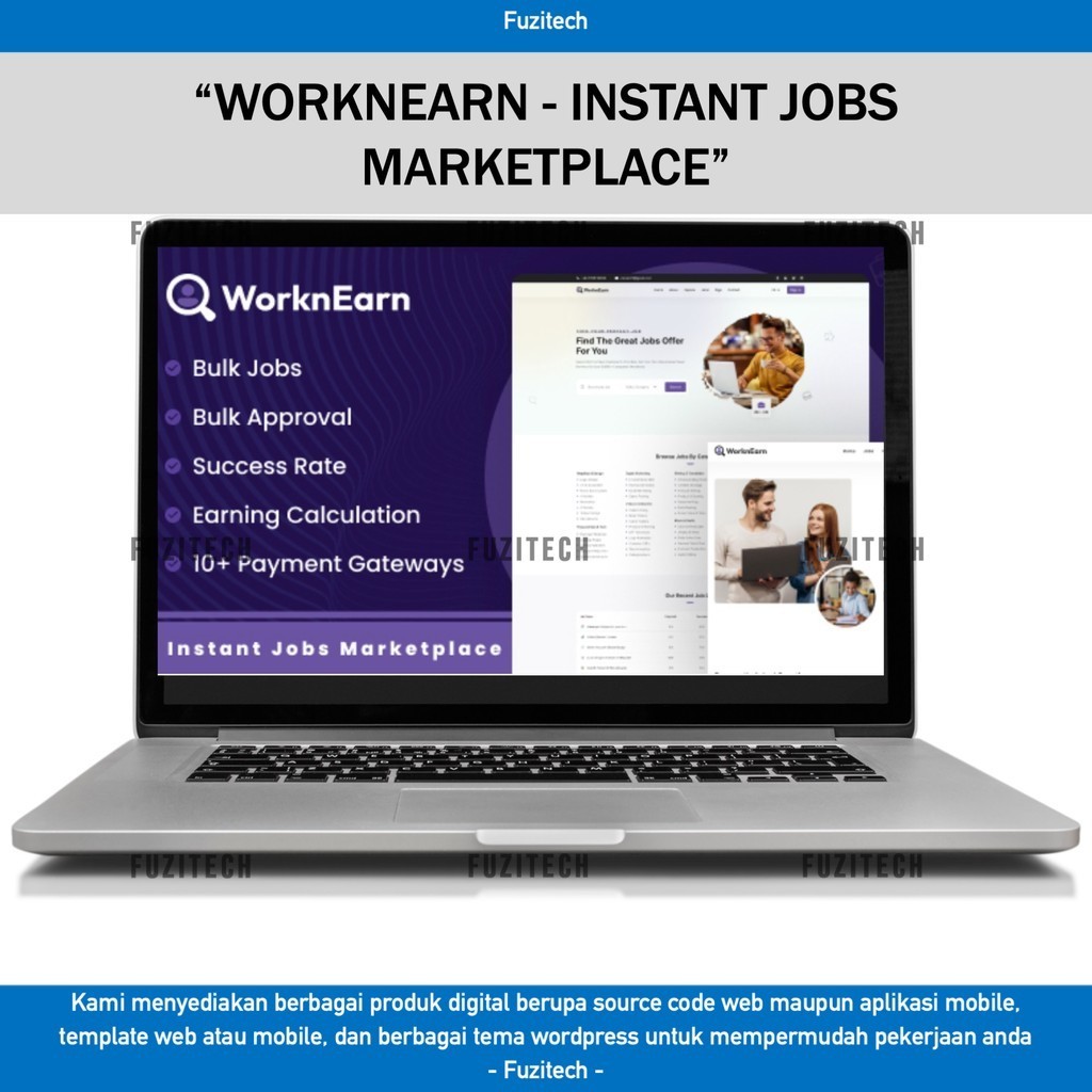 SOURCE CODE APLIKASI WEB WORKNEARN - INSTANT JOBS MARKETPLACE D281 FUZITECH