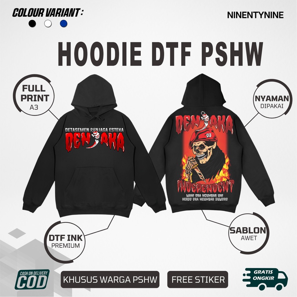 Hoodie PSHW Detasemen Penjaga Esteka Denjaka Independent Sablon DTF Premium By Ninentynine FE4