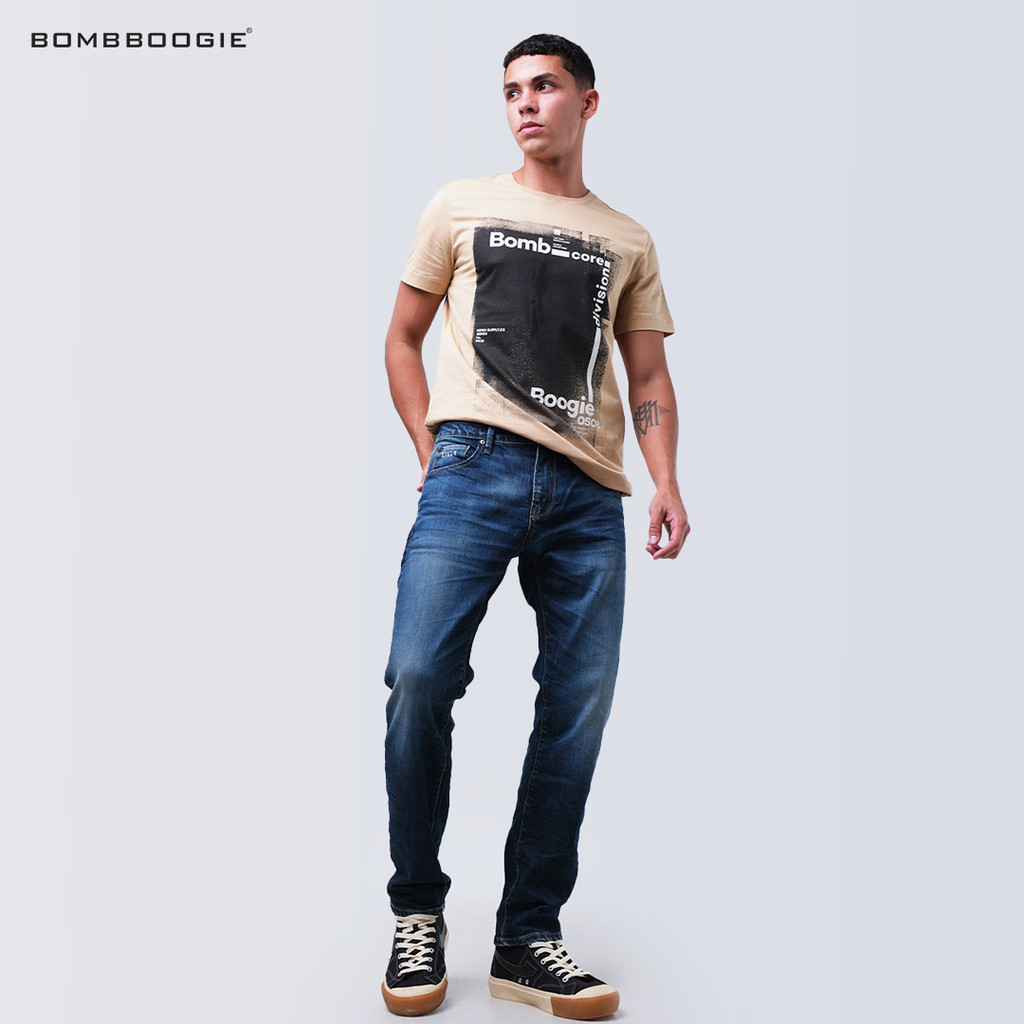 Bombboogie Celana Jeans Pria Slimfit K1 Series Medium Blue 43SK1B3ML