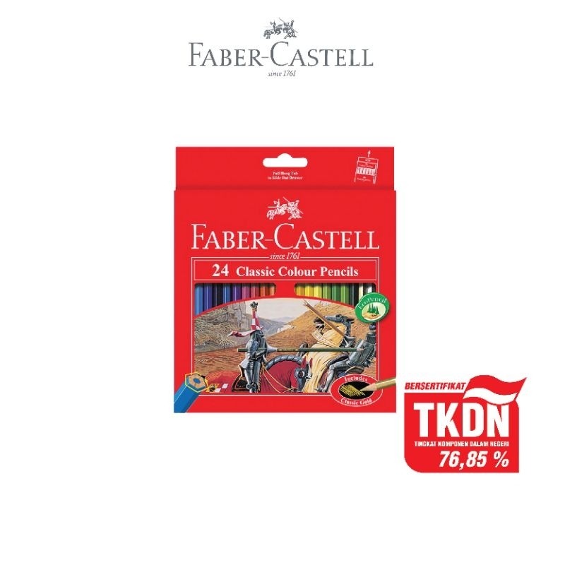 

KAYDEN STORE Faber-Castell Pensil Warna Color Pencils Classic Colour Pencils set 24 Panjang