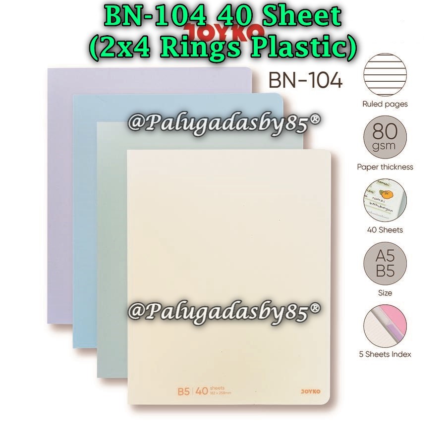 

(1 Biji) GABUNGAN Map Binder JOYKO BN-104A5 BN-104B5 40 Sheet 2x4 Rings Plastic / Binder Note BN-104