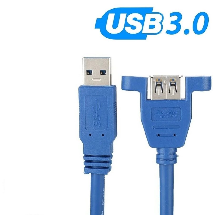 Kabel USB 3.0 Male to Female Extension Cable Panel Mount 30 CM