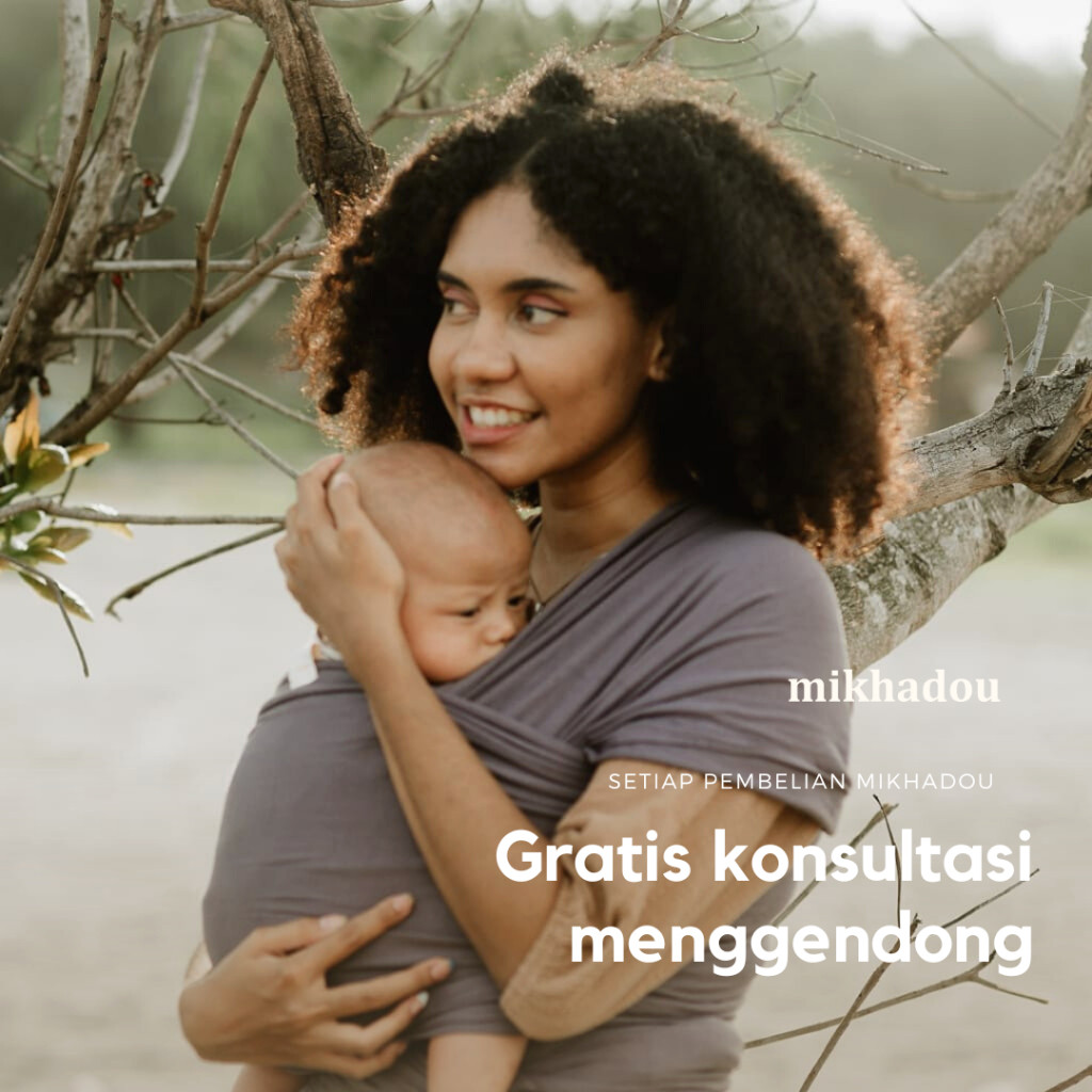 Mikhadou Stretchy Wrap - Gendongan Bayi M Shape Darkgrey - Baby Carrier