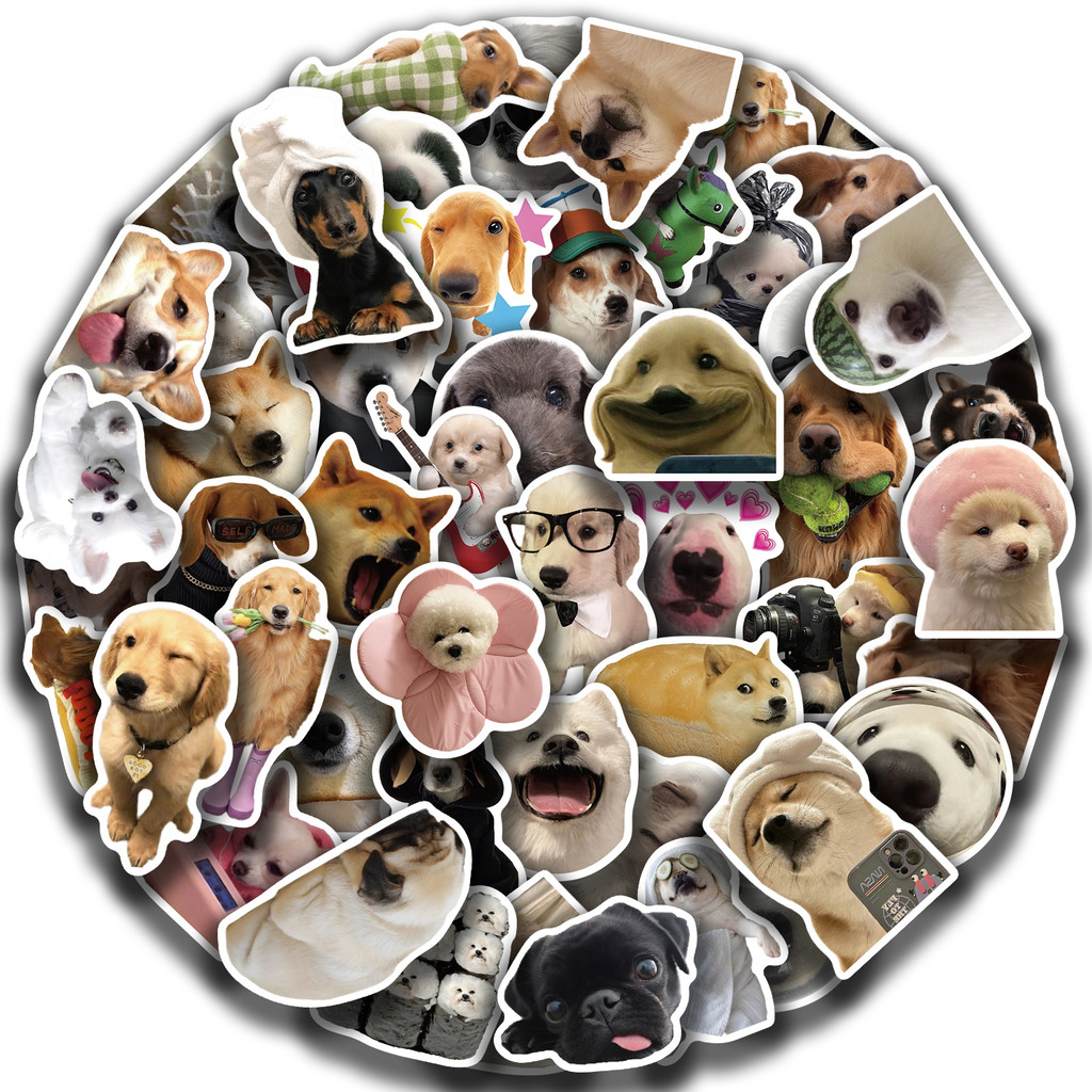 

50pcs Animals Dog Stickers Cartoon Cute Decals Toy Stationery Guitar Phone Bicycle Laptop Luggage Car Graffiti Sticker