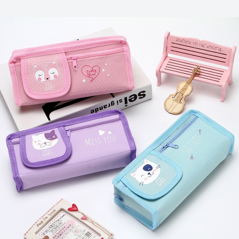 

❀ Chingu ❀ KP006 Kotak Pensil Karakter Imut/Lucu 3 Warna Kotak Pensil Pena Penghapus Anak Anak Sekolah