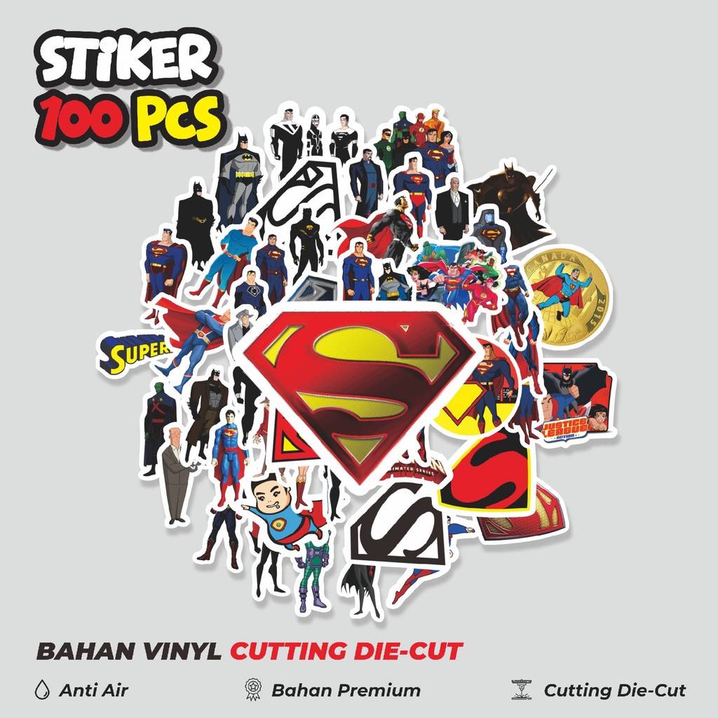 

Terbaru! 50 pcs Sticker Kartun Superman The Animated Series Sticker Dekorasi Lucu Kreatif untuk Notebook, Skateboard, HP