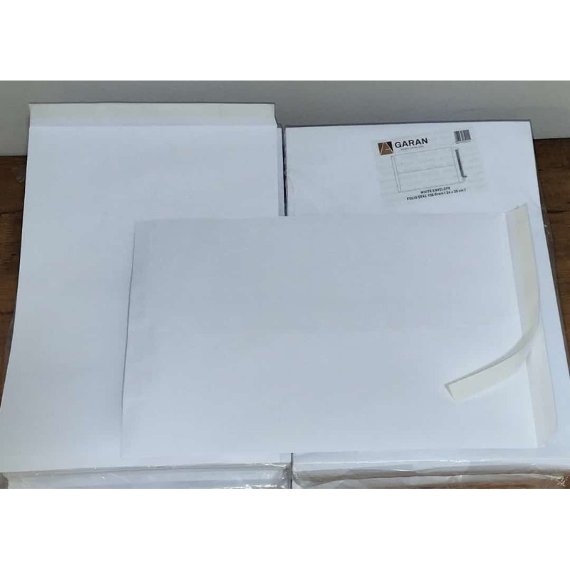 

Amplop Folio Putih Kraft 100gsm Dengan Seal