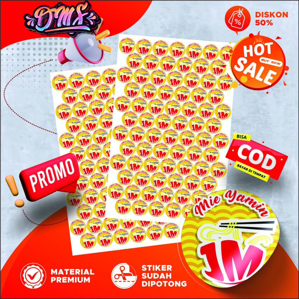 

Cetak Stiker Label Makanan Minuman Olshop Logo + Potong | Print Sticker A3