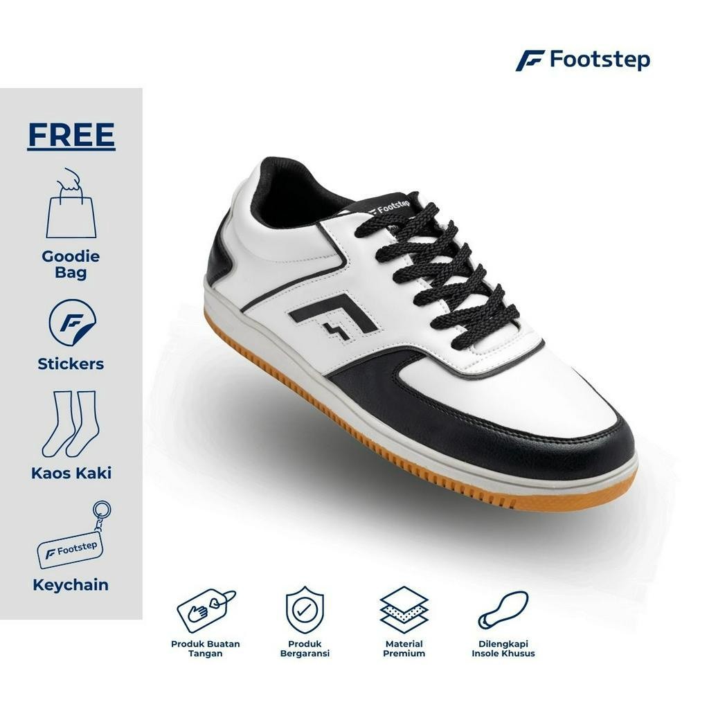 Footstep Footwear Sepatu Pria Sneakers Nova White Black Original Shoes