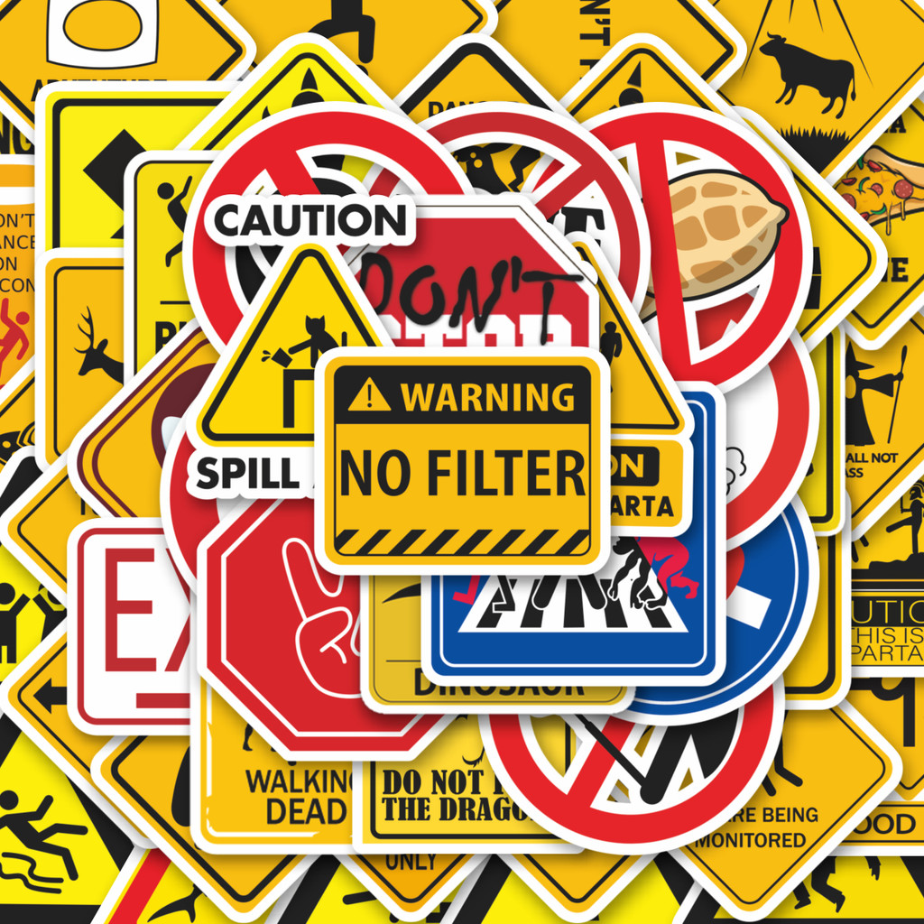 

100PCS Lucu Stiker Humor Signs [Tanda Humor] Stiker Aesthetic Stiker Anti Air Stikers Berperekat Waterproof sticker decal buat Motor Helm Buku Journal Koper Casing HP Laptop Botol Minum Hadiah anak