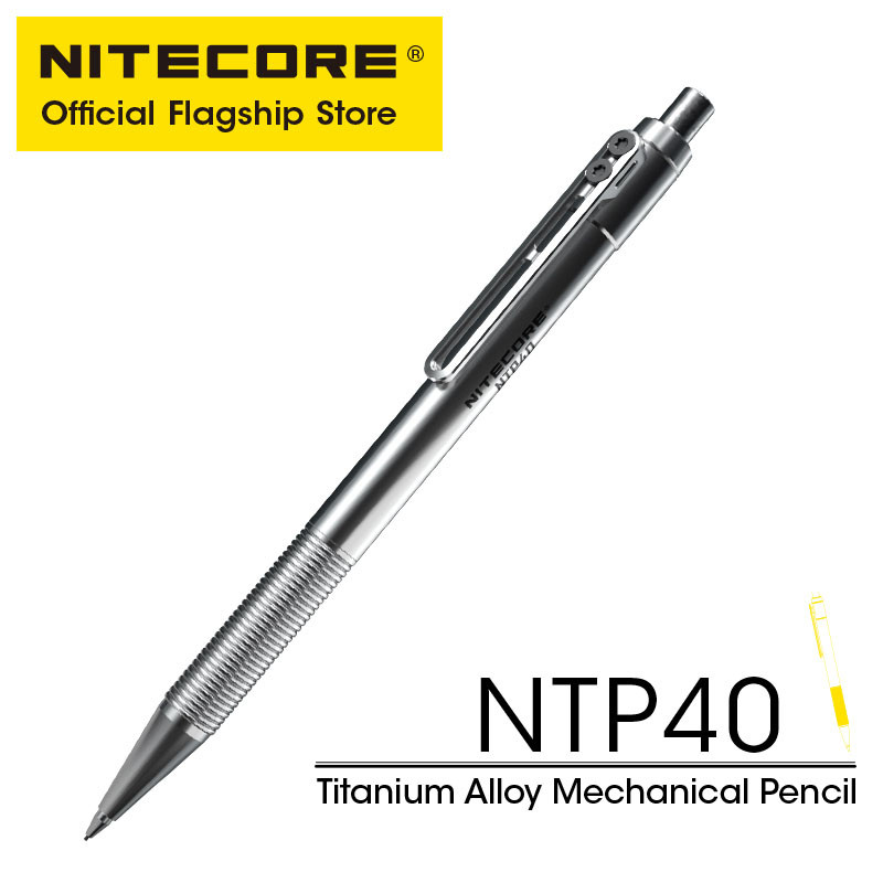 

NITECORE NTP40 CNC Titanium Alloy Mechanical Pencil Cartooning Sketching Writing Drawing Self-defense EDC 0.5mm Refill Pencil