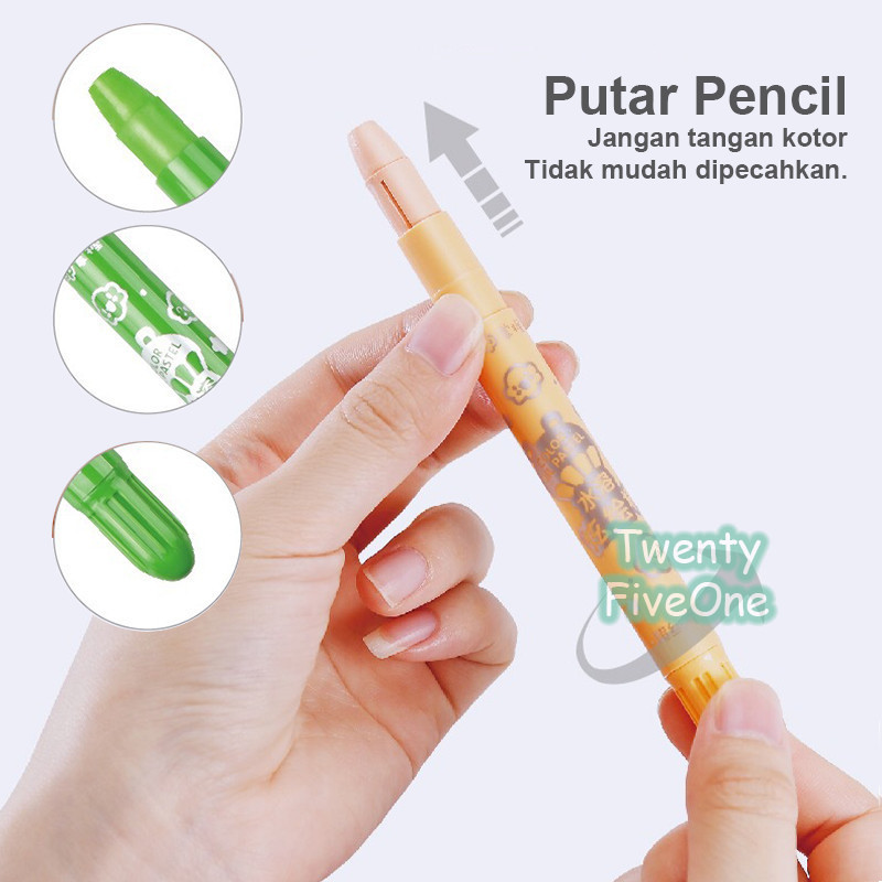 

HJK Grasp Sedang Crayon Original 12/24/36/48 Warna Water Soluable Crayon Krayon Mewarnai