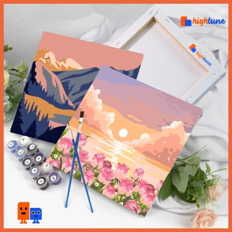 

Hightune Paint By Number 20x20/30x40cm Lukisan Kanvas DIY Digital Painting Kit With Kanvas
