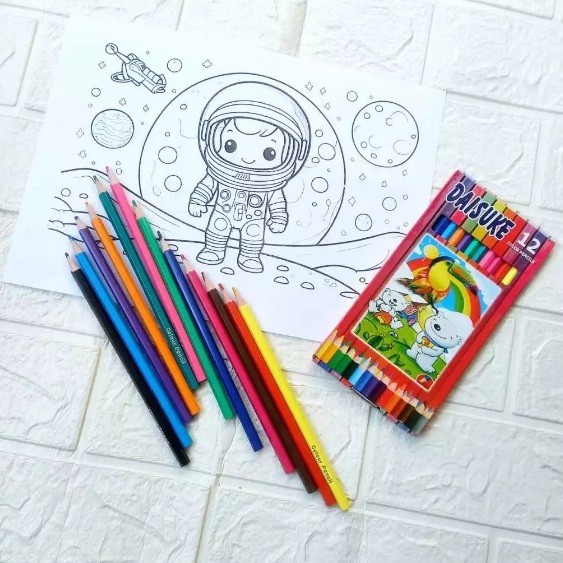 

Pensil Warna Set/ Anak TK/ SD/PAUD/ Gambar/ Lucu/Murah Meriah / Sekolah/ Impor/ Murmer/ 12 Warna/APT