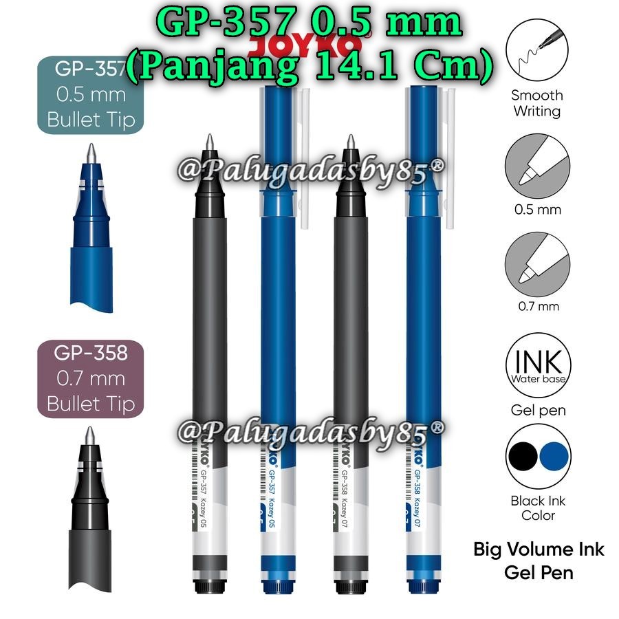 

(1 Pak/12) GROSIR Gelpen JOYKO GP-357 Kazey 0.5 mm / Gel Pen Pulpen Pena Joyko GP-357 (Pak/12)