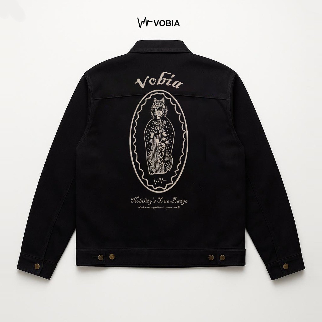 KH Vobia Work Jacket Boxy Canvas - Aztec Black