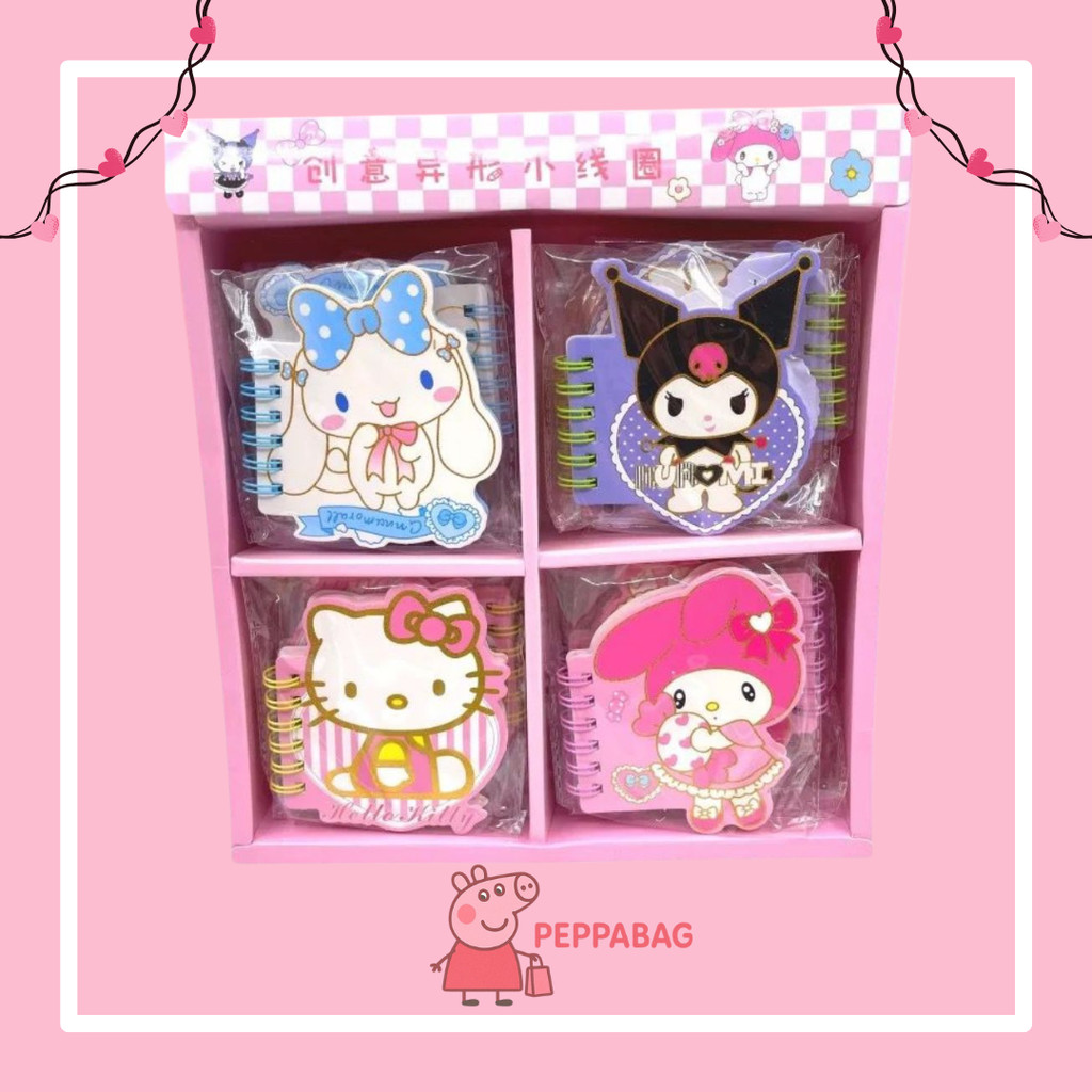 

NOTE BOOK RING MOTIF MEMO KECIL SPIRAL Sanrio Lace Gold Individual Packing - ES0386