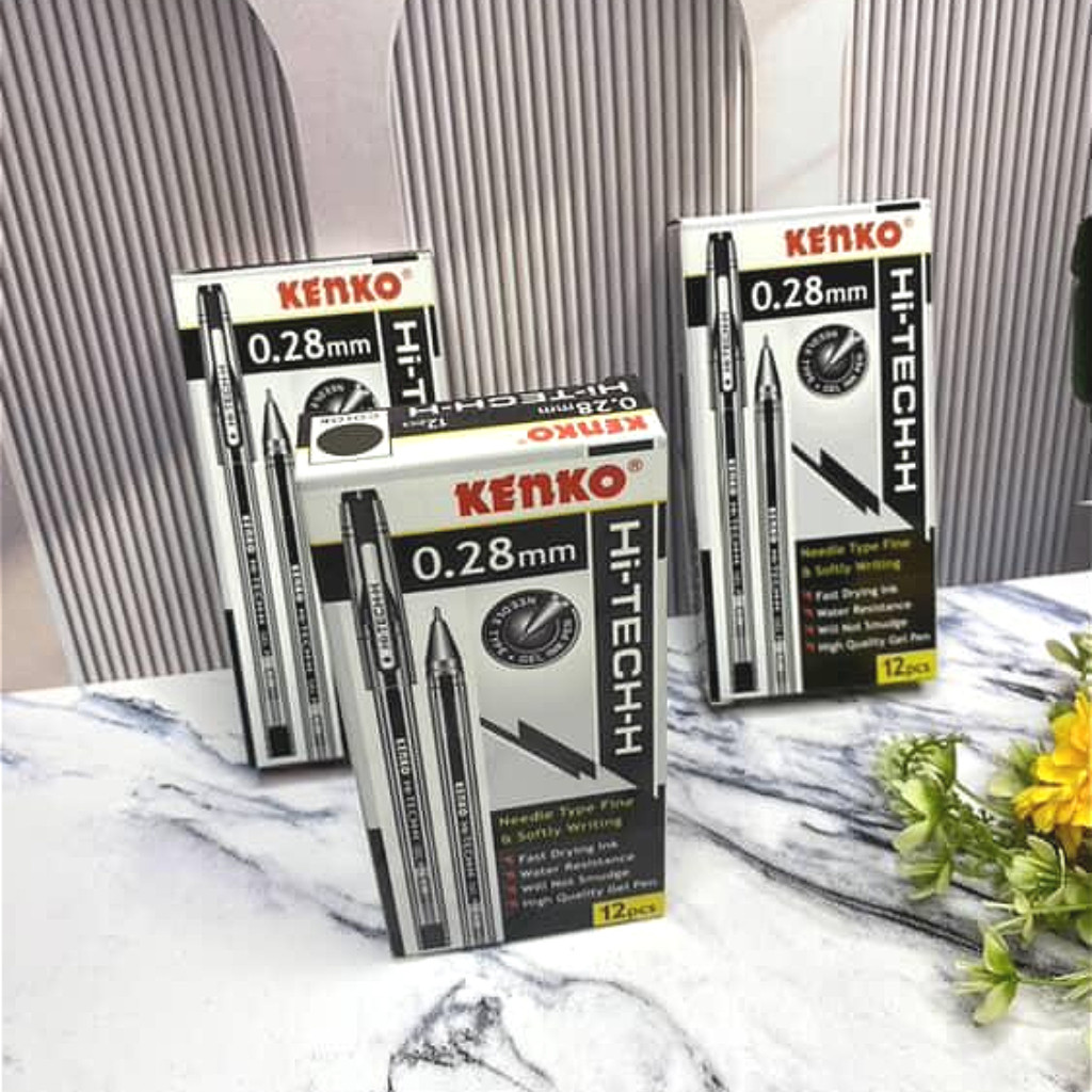 

(1pck) Bolpoin/Pulpen/Ballpoin Hitech Hitec Kenko 0.28 (12pcs)Hitam