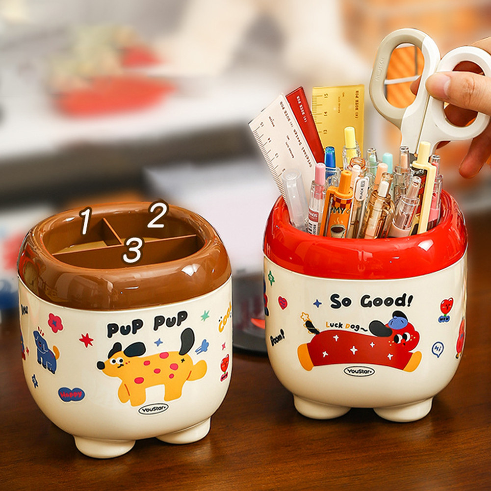 

Desk Pen Holder Plastic Pen Stand For Study Table Multifunctional Easy Use Reusable Stationery Box For School Office Stationery