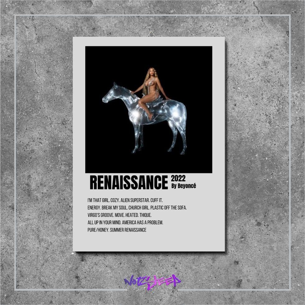 Poster Kayu Dekorasi Hiasan Dinding kayu Hiasan Dinding Cover Album Musik Renaissance  Beyonce  nots