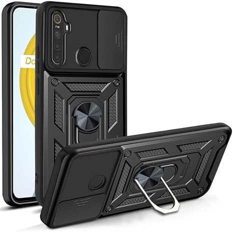 CASE REALME 5 5I 5S 5 PRO SLIDE IRING CASE ROTARY STANDING PHONE SLIM FIT CASE #PNEW
