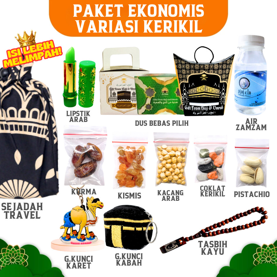 

Paket Oleh Oleh Haji dan Umroh Tas Souvenir Gift Hampers Grosir Air Zamzam Original Coklat Kerikil