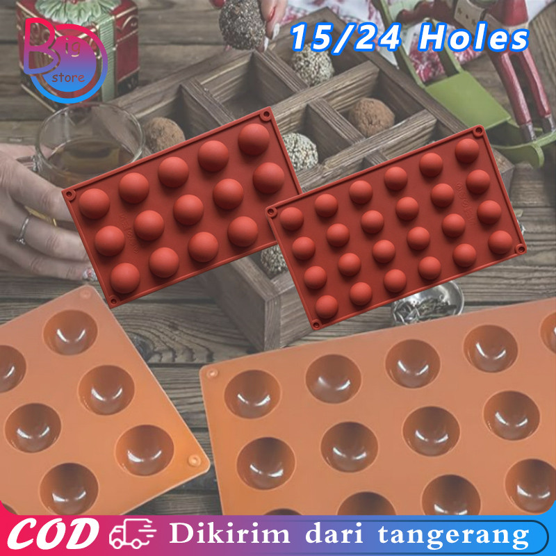 15/24 Slot Cetakan Bulat Coklat Setengah Bola Chocolate Cetakan Cetakan Coklat Bulat Cetakan Coklat 