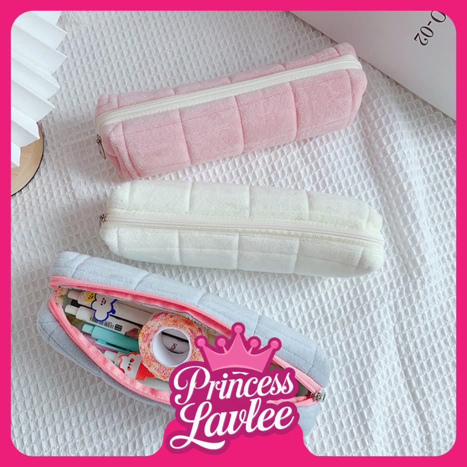 

PL T5958 Kotak Pensil Bulu Tempat Pouch Pillow Korea Kotak Pensil Sleting Velvet Aesthetic Pastel Make Up Pouch