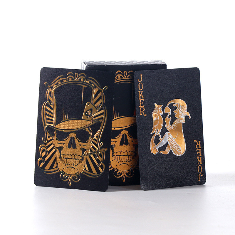 

Black Golden Silver Skull Playing Card Game Card Group Waterproof Poker Suit Magic Dmagic Package Board Game Gift Collection