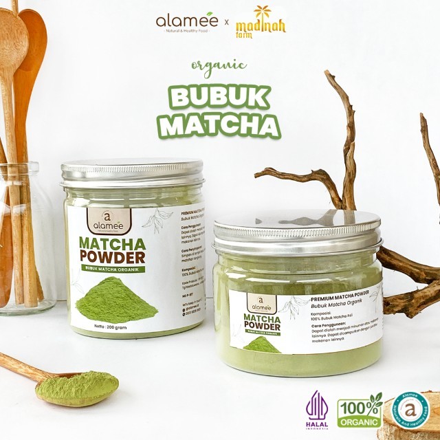 

ALAMEE Matcha Powder Minuman Teh Matcha Pure PREMIUM Macha Tea Powder Tanpa Campuran Gula 200gr madinah