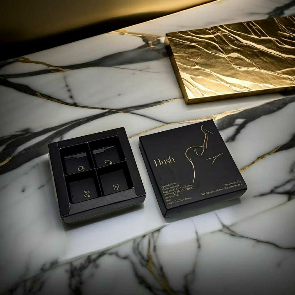 

Hush Chocolate Dark Chocolate for Couple - 1 Box Isi 4 Chocolate