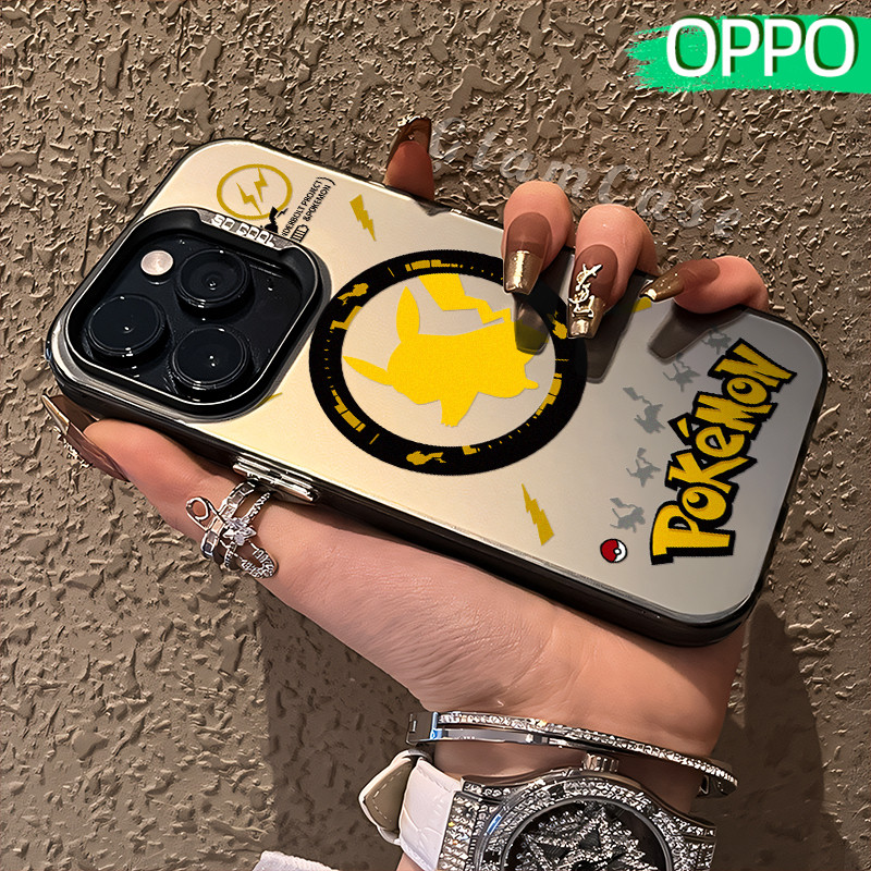 Keren Pikachu Glossy Hologram PC Case OPPO A18 A57 A16 A15 A17 A60 A3x A3s A5s A54 A53 A12 A31 A58 A